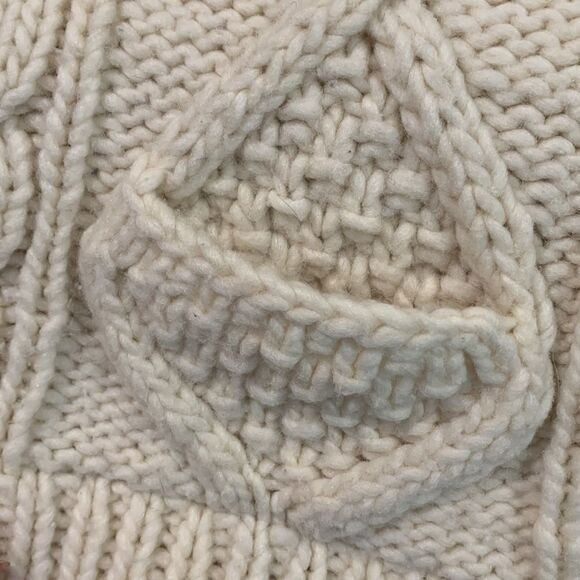 GLADYS fisherman chunky knit wool sweater cardigan pockets women’s - Picture 5 of 8